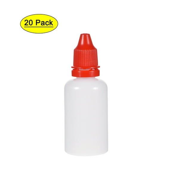 Uxcell 1 oz Empty Small Mouth Squeezable Dropper Bottle Plastic Red 20 pcs