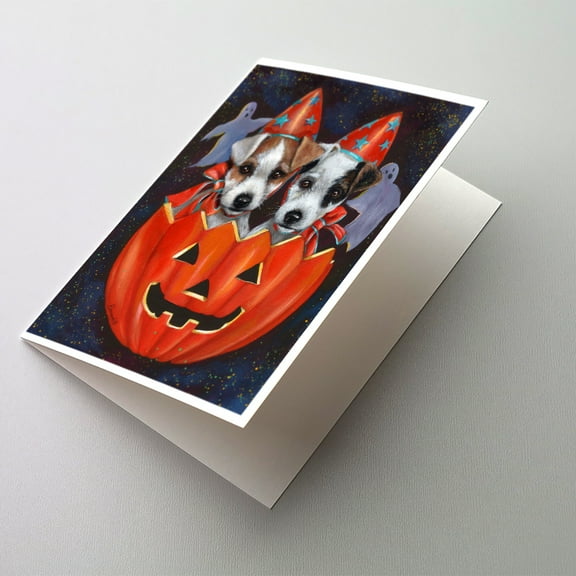 Jack Russell Terrier Halloween Greeting Cards and Envelopes Pack of 8