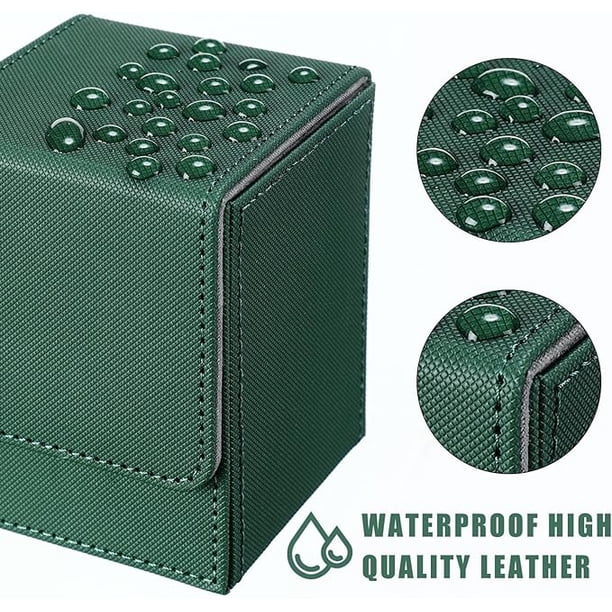 Pack De 3 Cajas De Cartas ZOETOOL En Colores Negro, Rojo Y Verde – Capacidad Para 100 Cartas Con Funda, Material PU Impermeable Y Cierre Magnético