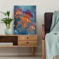 thumbnail image 5 of Vibrant Jellyfish Tempered Glass Canvas Sea Life Nautical Hanging Wall Art Decor, 5 of 8