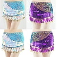 thumbnail image 2 of Aellinatey Women Belly Dance Hip Scarf with Chain Sequins Tassels Coins Skirt Party Wear, 2 of 16