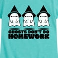 thumbnail image 3 of Instant Message - Ghosts Dont Do Homework  - Toddler & Youth Girls Short Sleeve Graphic T-Shirt, 3 of 6