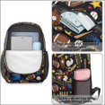 thumbnail image 4 of Football and Baseball Black Pattern 17" School Backpacks for Teens,Waterproof Oxford Fabric,S-Shape Padded Straps for School,Travel,Hiking,Camping, 4 of 6