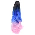 thumbnail image 2 of Woman Tri-Color Synthetic Long Wavy Curly Ponytail Hair Extension Wig, Pullover Toupee, 2 of 7