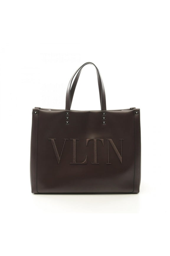 Pre-Owned Valentino VLTN Tote Bag Leather Women's Brown 1Y2B0A35GLZ (Fair)