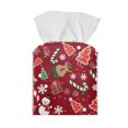 thumbnail image 2 of Psesaysky Stylish Tissue Box Holder Cartoon Christmas Red Square Tissue Cube Cover PU Leather Facial Organizer for Bathroom, Tabletop, Car, Night Stands, Office, Home, Kitchen, 5.1''X5.1''X5.5'', 2 of 7