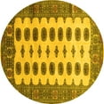 thumbnail image 1 of Ahgly Company Indoor Round Southwestern Yellow Country Area Rugs, 5' Round, 1 of 4