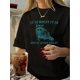 thumbnail image 1 of Camiseta básica para mujer verano SuaveWomen's Vintage-Inspired Raccoon Graphic Tee - Casual Round Neck, Short Sleeve, Polyester, Machine Washable, Black with Teal PrintFather's Day, Mother's Day, N, 1 of 6