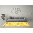thumbnail image 3 of Ahgly Company Machine Washable Indoor Round Abstract Yellow Modern Area Rugs, 7' Round, 3 of 4
