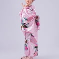thumbnail image 2 of Odeerbi Girls Pajamas Fashion Kimono Tradition Improved Printing Cardigan Robe Formal Wear Set Pink, 2 of 3