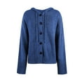 thumbnail image 3 of Cardigan Sweaters for Women Casual Long Sleeve Button Hooded Knitted Sweater Jacket Coat Womens Cardigan Sweaters, 3 of 6