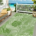 thumbnail image 3 of Aonewoe Outdoor Rug 5x8 Waterproof Reversible Plastic Straw Camping Rugs for Outside RV, Indoor Outdoor Area Rugs for Patio,Deck,Porch,Balcony, Light Green & White, 3 of 7