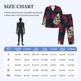 thumbnail image 4 of Fotbe Roses Skulls Pattern Long Sleeve Pajama Set for Men,Sleepwear Set,2-piece Loungewear Set,Soft PJs Comfy Nightwear with Pockets-Medium, 4 of 7