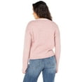 thumbnail image 5 of Celebrity Pink Women's Scalloped Hem Jewel Button Cardigan Sweater with Long Sleeves, Sizes XS-XXXL, 5 of 6