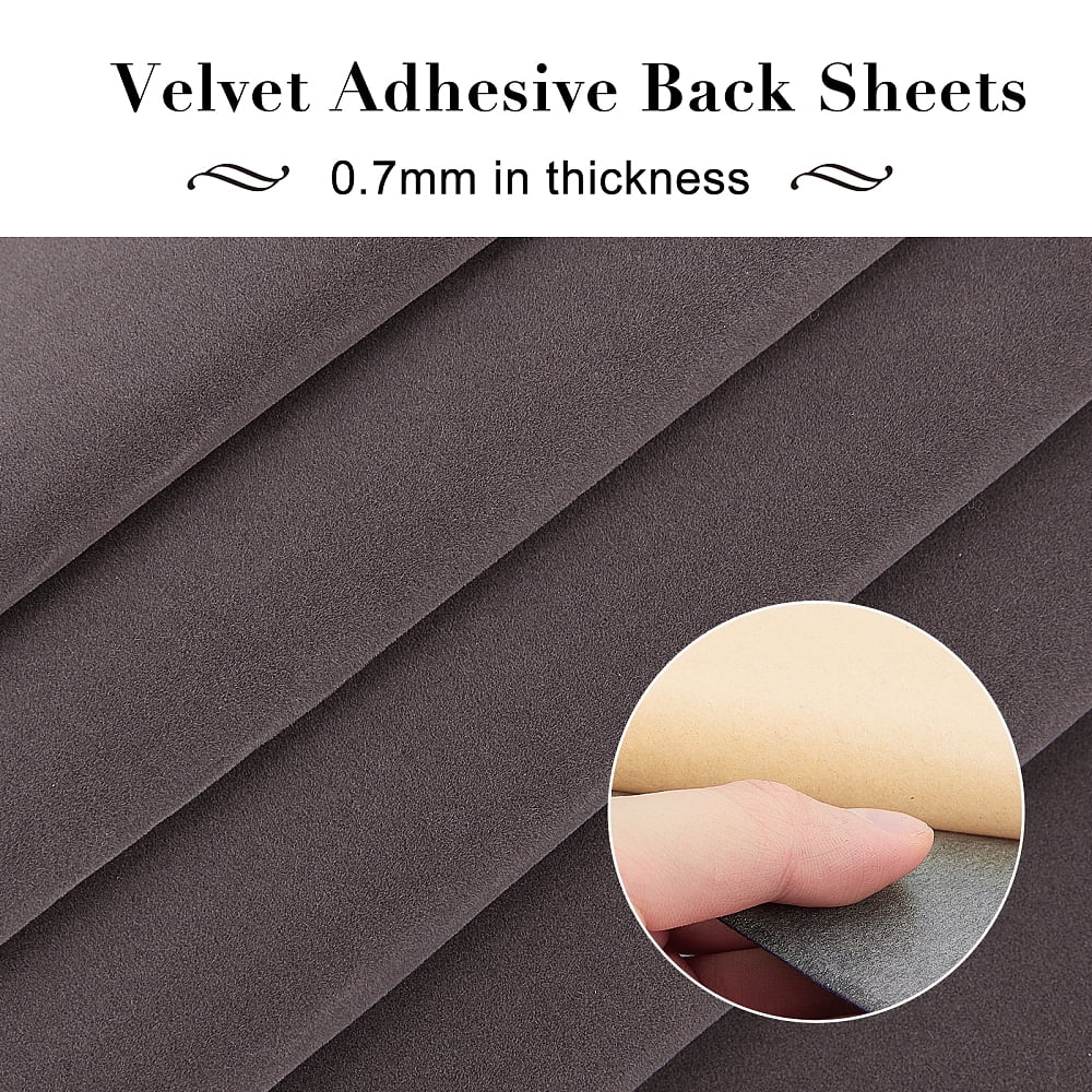 Jewelry Flocking Cloth Self-adhesive Fabric Dark Gray 40x28.9~29cm 12sheets/set