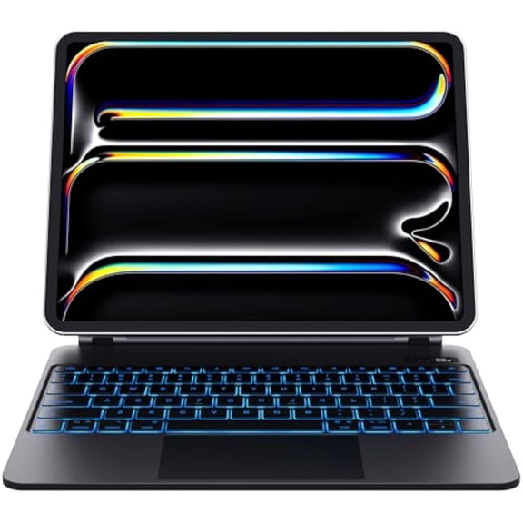 Magic Keyboard Case for iPad Pro 13" M5 2025/M4 2024, 7‑Color Backlit, Battery Display & Multi‑Touch Trackpad，Black