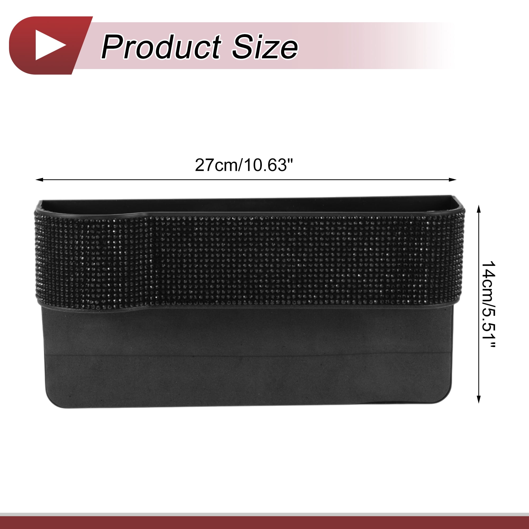 Unique Bargains Car Sunglasses Case Universal Eyeglasses Protective Storage Case ABS,Rhinestones Black 10.63"x5.51" 1 Pcs