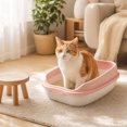 thumbnail image 4 of huayou Open Top High Sided Cat Litter Box, Anti-Splash Large Capacity Kitten Litter Pan, Easy Clean Pet Toilet, for Indoor Small Medium Cats, 4 of 7