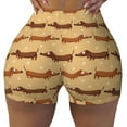 thumbnail image 2 of Picia Dachshund Dog Puppy Printed Workout Shorts for Women Seamless Scrunch Butt Lifting High Waisted Yoga Gym Booty Running Moisture-wicking Short Pants-X-Large, 2 of 9