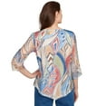 thumbnail image 2 of Alfred Dunner Womens Printed Leaf Textured Top With Necklace, 2 of 4