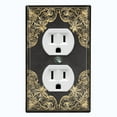 thumbnail image 1 of Metal Light Switch Plate Cover Black Yellow French Victorian Frame FRA003, 1 of 13