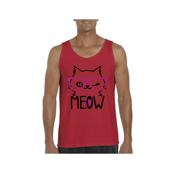 MmF - Men's Tank Top for Men, up to Men Size 3XL - Meow Cute Cat Kitty