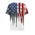 thumbnail image 4 of Yghzkop Independence Day Patriotic Shirt for Women Summer 4th of July V-Neck Short Sleeve Tops USA Flag Stars Stripes Graphic Button T-Shirts Loose Breathable Comfy Blouse Clothing, 4 of 5