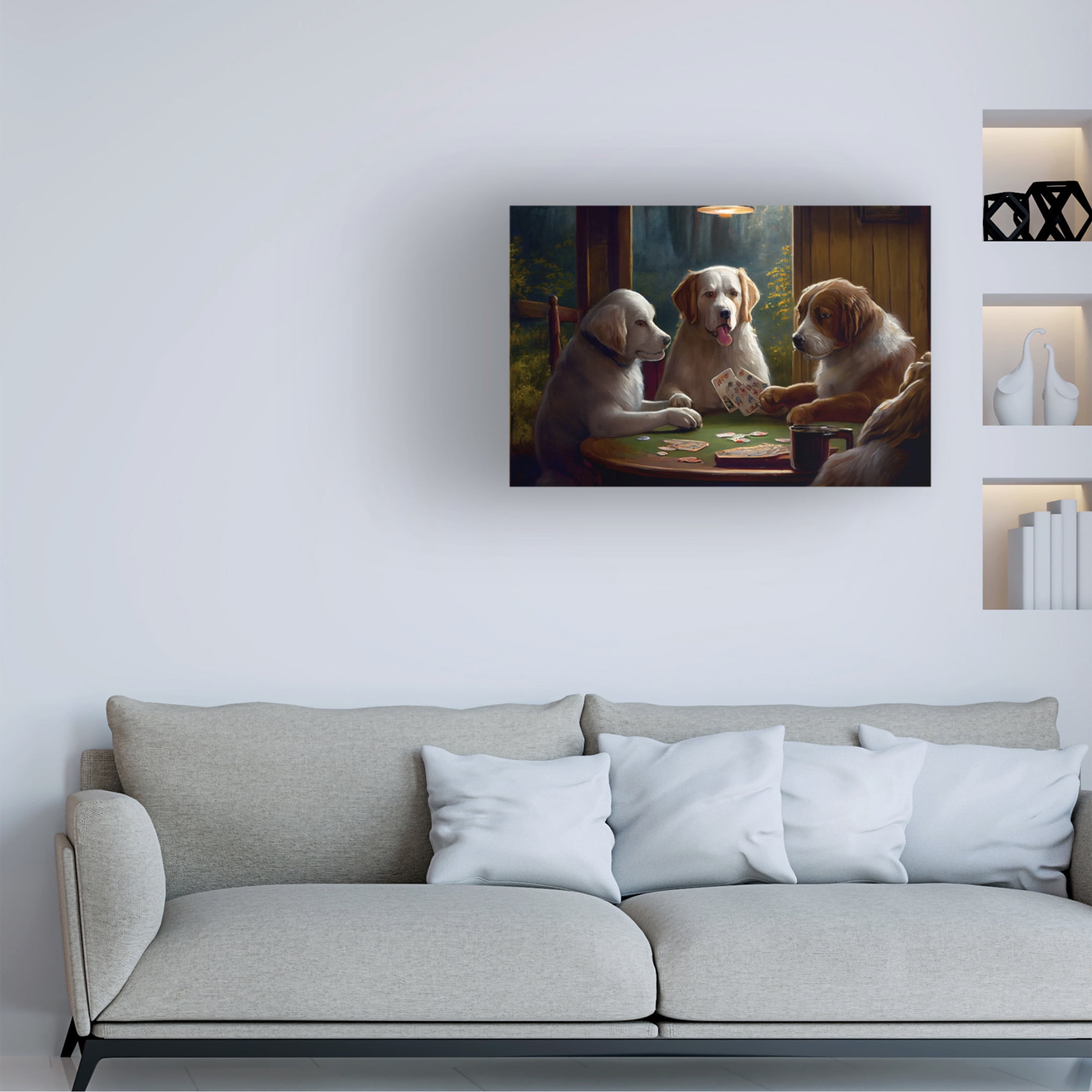 Canvas Wall Art - Sasha 'Dogs III' Wall Art for Living Room, Bedroom, or Office Décor by Trademark Fine Art - 19 x 12 Inches