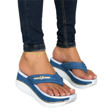

Platform Wedges Sandal Leg Orthotics Shoes for Summer Beach 39 White