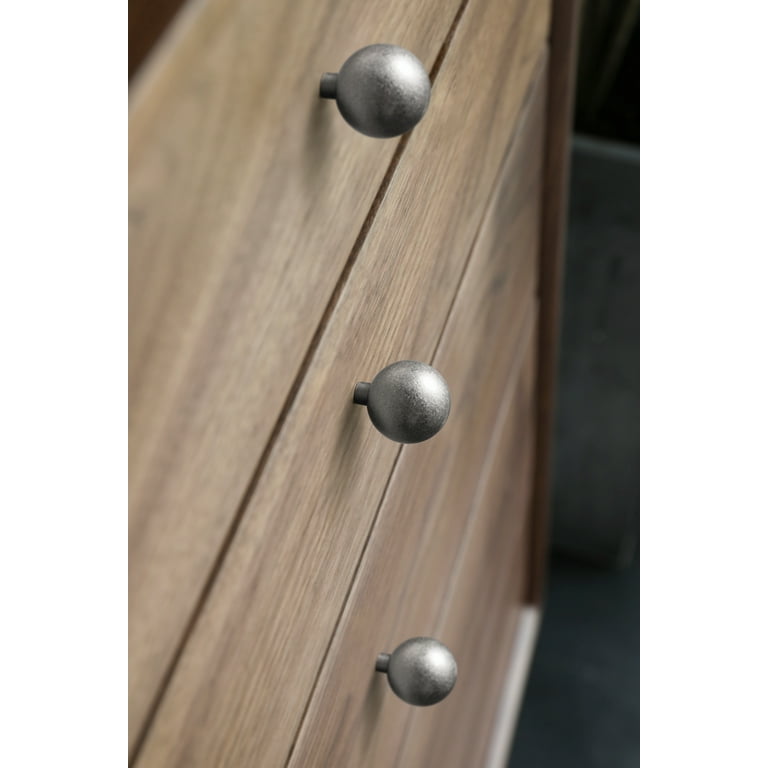antique silver dresser knobs Vintage Antiqued Silver Single Ring Furniture + Cabinet Knobs