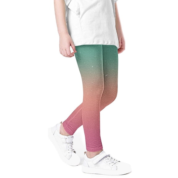 Diufon Girls Legging Pants Summer Casual Elastic Waist Pants Trendy Tie-Dye Gradient Printed Pants