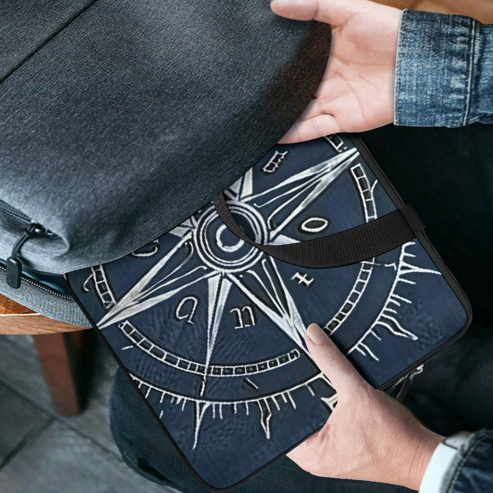 Jrxy Compass Symbolism Vintage Laptop Handle Bag Diving Fabric Soft Carry Case Travel (Idea) 15inch