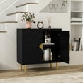 thumbnail image 3 of HLR Modern Accent Storage Cabinet with 2 Doors, Kitchen Buffet Sideboard for Dining Room, Black, 3 of 7