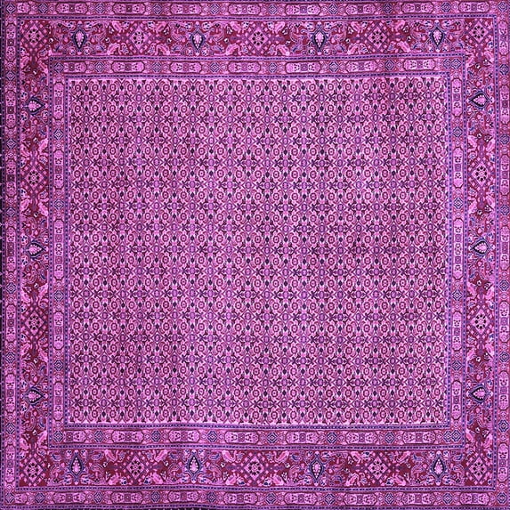 Ahgly Company Indoor Square Abstract Purple Contemporary Area Rugs, 3' Square