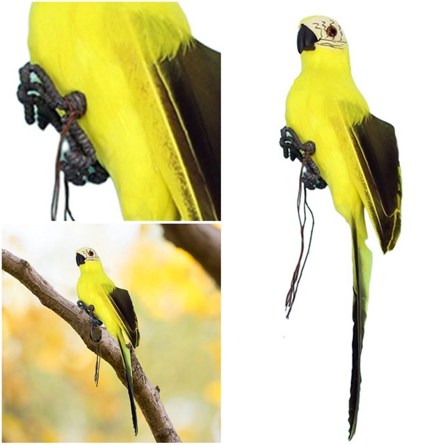 Adorno Pastoral Loro Simulado A Prueba Viento Pájaro Handicroft Reutilizable Al Aire Libre para El Jardín Del La Fiesta
