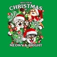 thumbnail image 2 of Junior's Lost Gods Meowy and Bright Christmas Graphic Tee Kelly Green Small, 2 of 3