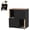 Black, variant on Modern Double-Layer Cat Litter Box Enclosure for 2 Cats - Hidden 2-Tier Cabinet with Marking Post, Dual Mats & Sliding Door - Dog-Proof Enclosed Cat Washroom Furniture - Grooved Tigerwood