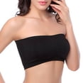 thumbnail image 3 of Double Layers Plus Size Strapless Bra Bandeau Tube Removable Padded Top Stretchy, 3 of 4