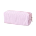 thumbnail image 3 of Seersucker Pencil Case Student Desk Organizer Pouch Rectangular Zipper Stationery Storage Bag for School Office Travel, 3 of 4
