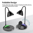 thumbnail image 2 of 5 in 1 Wireless Charging Station, Wireless Charger Stand with Desk Lamp and Night Light, Compatible with iPhone 14/13/12/11 Series, Apple Watch 7/6/5/4/3/2/SE, and AirPods, Samsung Devices-Black, 2 of 6