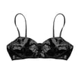 thumbnail image 5 of YONGHS Women's Bra Wetlook Faux Leather Wire-free No Pad Bustier Top S-5XL, 5 of 7