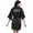 Black, variant on Women's Short Kimono Robe Silky Short Satin Sleepwear Wedding Party with Gold Glitters S-2XL