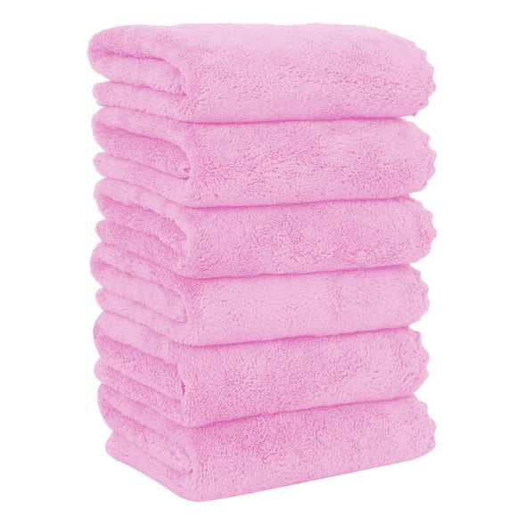 Toallas de mano MOONQUEEN Premium de microfibra de terciopelo coral x6
