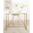 thumbnail image 7 of Kate and Laurel Kaya Modern Glam Pub Table, 42 x 24 x 36, White and Painted Gold, Rectangle Two-Tone Computer Desk Table with Geometric Metal Base and Mixed Materials Design, 7 of 7