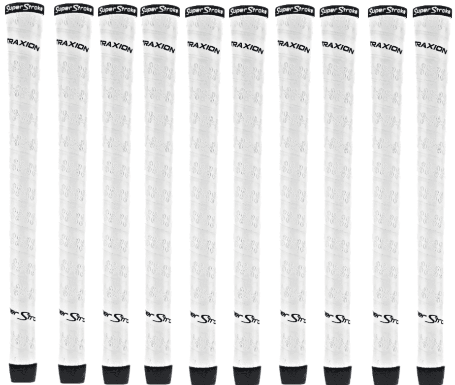 Super Stroke Traxion Wrap Golf Club Grips Replacement 60 Round Midsize White Lot of 10