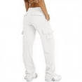 thumbnail image 3 of Women's High Waist Cargo Joggers Comfortable Relaxed Fit Athletic Sweatpants for Casual Wear, 3 of 9