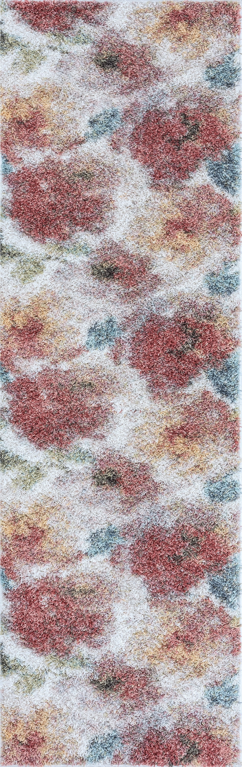 Shag 2x8 Area Rug Thick (2'2'' x 7'3'') Floral Multi-Color Indoor Runner Easy to Clean