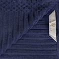 thumbnail image 3 of Cotton Highly Absorbent 12-Piece Solid and Checkered Border Towel Set, Navy Blue, by Superior, 3 of 7