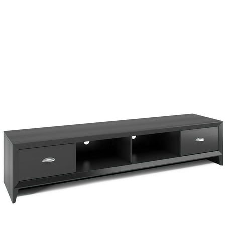 CorLiving - Lakewood Extra Wide TV Stand, for TVs up to 85" - Black Wood Grain