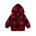 thumbnail image 1 of Gibobby Sudadera con capucha de algodónNiños pequeños Niñas Invierno Manga larga Tops Cremallera Sudadera con capucha Ropa Impresión a cuadros(Rojo, 18-24 Meses), 1 of 5